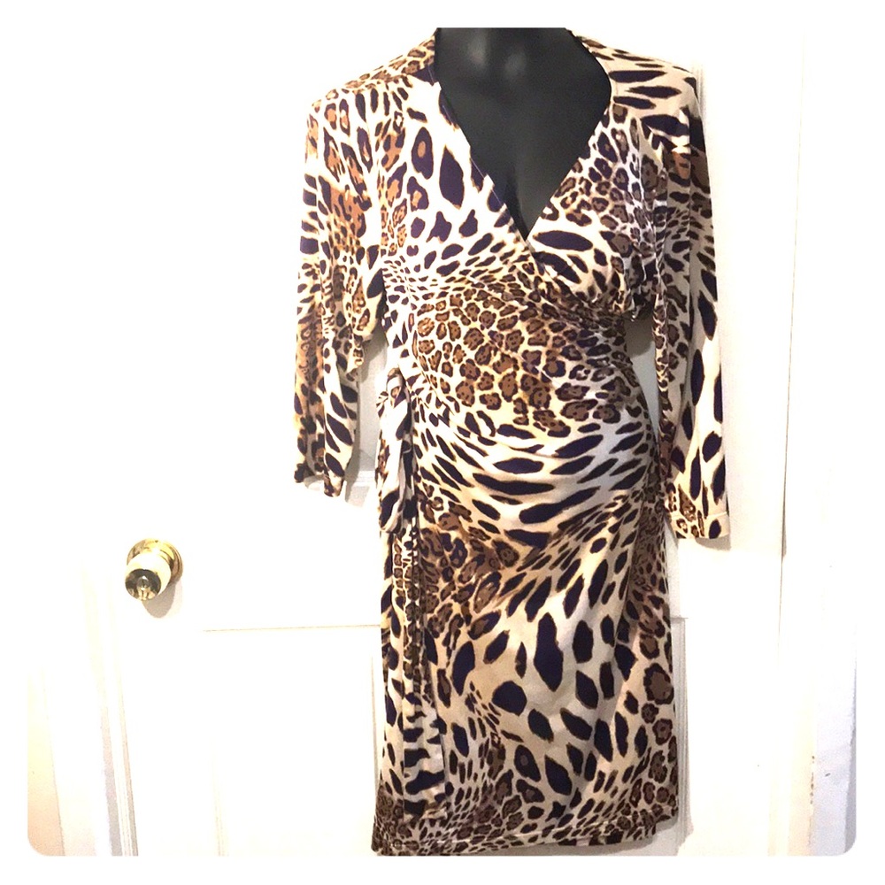 Unusual animal print wrap dress
